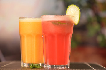red and orange juice