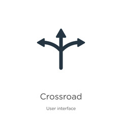 Crossroad icon vector. Trendy flat crossroad icon from user interface collection isolated on white background. Vector illustration can be used for web and mobile graphic design, logo, eps10