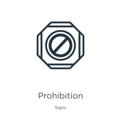 Prohibition icon vector. Trendy flat prohibition icon from signs collection isolated on white background. Vector illustration can be used for web and mobile graphic design, logo, eps10