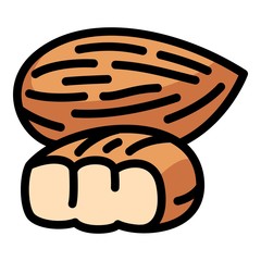 Bio almond icon. Outline bio almond vector icon for web design isolated on white background