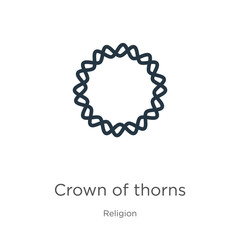 Crown of thorns icon vector. Trendy flat crown of thorns icon from religion collection isolated on white background. Vector illustration can be used for web and mobile graphic design, logo, eps10