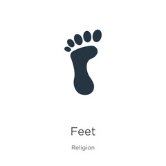 Feet icon vector. Trendy flat feet icon from religion collection isolated on white background. Vector illustration can be used for web and mobile graphic design, logo, eps10