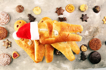 stutenkerl or weckmann. baked traditional german pastery.