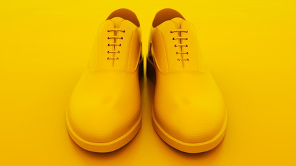 Men's shoes. Minimal idea concept. 3d illustration