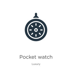 Pocket watch icon vector. Trendy flat pocket watch icon from luxury collection isolated on white background. Vector illustration can be used for web and mobile graphic design, logo, eps10