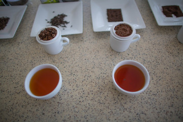 Fototapeta na wymiar Different kinds of Sri lanka tea varieties