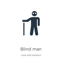 Blind man icon vector. Trendy flat blind man icon from love and romance collection isolated on white background. Vector illustration can be used for web and mobile graphic design, logo, eps10