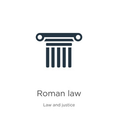 Roman law icon vector. Trendy flat roman law icon from law and justice collection isolated on white background. Vector illustration can be used for web and mobile graphic design, logo, eps10