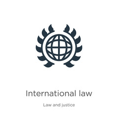 International law icon vector. Trendy flat international law icon from law and justice collection isolated on white background. Vector illustration can be used for web and mobile graphic design, logo,