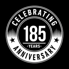 185 years logo. One hundred and eighty-five years anniversary celebration design template. Vector and illustration.