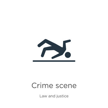 Crime scene icon vector. Trendy flat crime scene icon from law and justice collection isolated on white background. Vector illustration can be used for web and mobile graphic design, logo, eps10