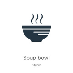 Soup bowl icon vector. Trendy flat soup bowl icon from kitchen collection isolated on white background. Vector illustration can be used for web and mobile graphic design, logo, eps10