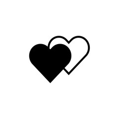 Couple heart outline icon illustration isolated vector sign symbol