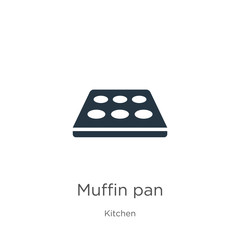 Muffin pan icon vector. Trendy flat muffin pan icon from kitchen collection isolated on white background. Vector illustration can be used for web and mobile graphic design, logo, eps10