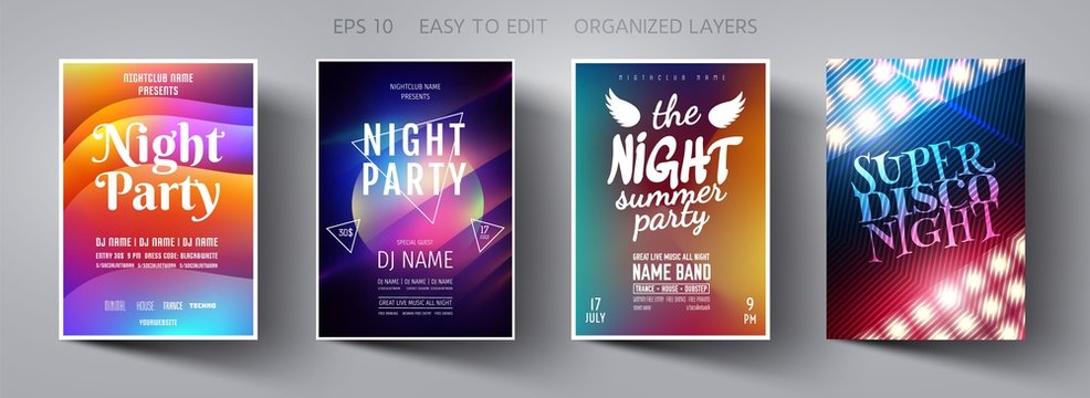 Poster design. Flyer template. Abstract Background. Template design. Party background.  Poster template. Vector Background. Layout Template.  Magazine cover. Vector collection