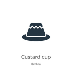 Custard cup icon vector. Trendy flat custard cup icon from kitchen collection isolated on white background. Vector illustration can be used for web and mobile graphic design, logo, eps10