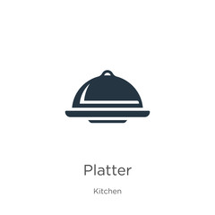 Platter icon vector. Trendy flat platter icon from kitchen collection isolated on white background. Vector illustration can be used for web and mobile graphic design, logo, eps10