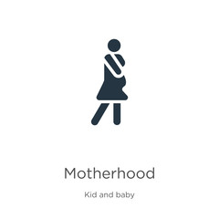 Motherhood icon vector. Trendy flat motherhood icon from kids and baby collection isolated on white background. Vector illustration can be used for web and mobile graphic design, logo, eps10