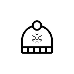 Winter hat outline icon illustration isolated vector sign symbol