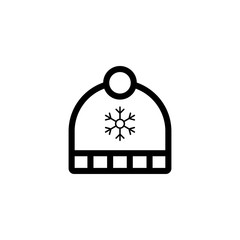 Obraz premium Winter hat outline icon illustration isolated vector sign symbol