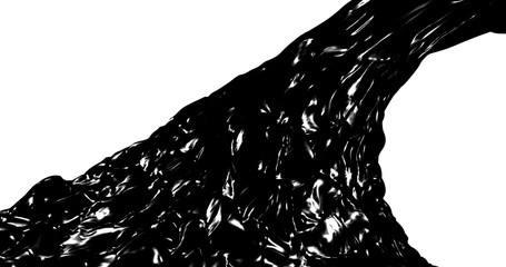 Abstract black flow . Oil Fluid texture. Digital 3D animation loop 4K.