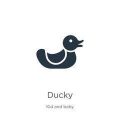 Ducky icon vector. Trendy flat ducky icon from kid and baby collection isolated on white background. Vector illustration can be used for web and mobile graphic design, logo, eps10