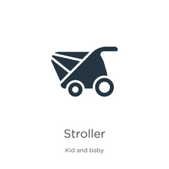 Stroller icon vector. Trendy flat stroller icon from kid and baby collection isolated on white background. Vector illustration can be used for web and mobile graphic design, logo, eps10