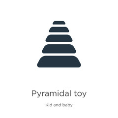 Pyramidal toy icon vector. Trendy flat pyramidal toy icon from kid and baby collection isolated on white background. Vector illustration can be used for web and mobile graphic design, logo, eps10