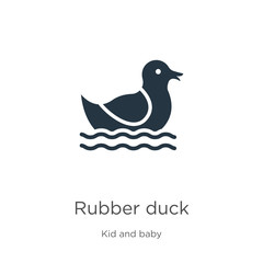 Rubber duck icon vector. Trendy flat rubber duck icon from kid and baby collection isolated on white background. Vector illustration can be used for web and mobile graphic design, logo, eps10