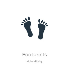 Footprints icon vector. Trendy flat footprints icon from kid and baby collection isolated on white background. Vector illustration can be used for web and mobile graphic design, logo, eps10