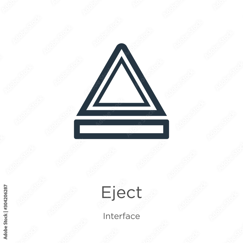 Poster eject icon vector. trendy flat eject icon from interface collection isolated on white background. ve