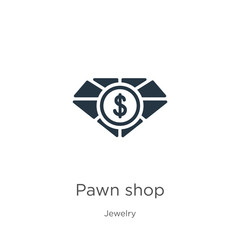 Pawn shop icon vector. Trendy flat pawn shop icon from jewelry collection isolated on white background. Vector illustration can be used for web and mobile graphic design, logo, eps10