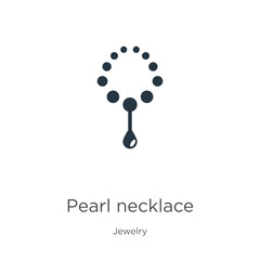 Pearl necklace icon vector. Trendy flat pearl necklace icon from jewelry collection isolated on white background. Vector illustration can be used for web and mobile graphic design, logo, eps10