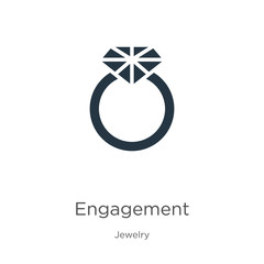 Engagement icon vector. Trendy flat engagement icon from jewelry collection isolated on white background. Vector illustration can be used for web and mobile graphic design, logo, eps10
