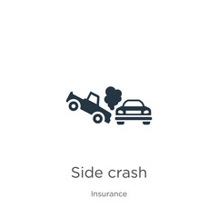 Side crash icon vector. Trendy flat side crash icon from insurance collection isolated on white background. Vector illustration can be used for web and mobile graphic design, logo, eps10