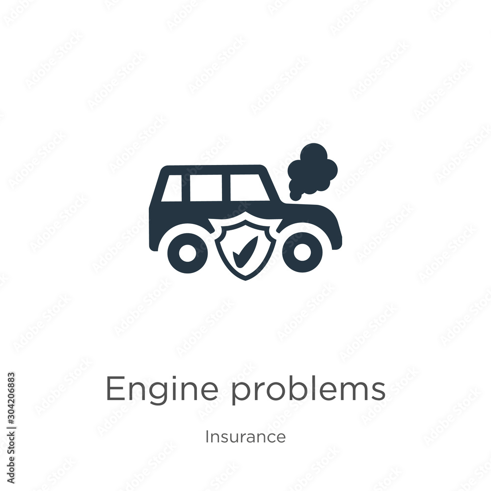 Poster engine problems icon vector. trendy flat engine problems icon from insurance collection isolated on 