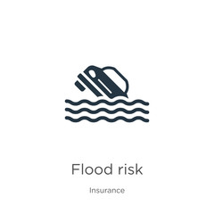 Flood risk icon vector. Trendy flat flood risk icon from insurance collection isolated on white background. Vector illustration can be used for web and mobile graphic design, logo, eps10