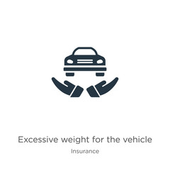 Excessive weight for the vehicle icon vector. Trendy flat excessive weight for the vehicle icon from insurance collection isolated on white background. Vector illustration can be used for web and
