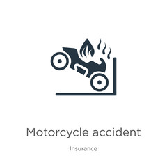 Motorcycle accident icon vector. Trendy flat motorcycle accident icon from insurance collection isolated on white background. Vector illustration can be used for web and mobile graphic design, logo,