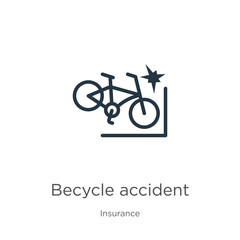 Becycle accident icon vector. Trendy flat becycle accident icon from insurance collection isolated on white background. Vector illustration can be used for web and mobile graphic design, logo, eps10