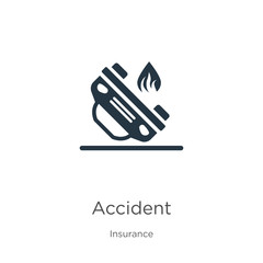 Accident icon vector. Trendy flat accident icon from insurance collection isolated on white background. Vector illustration can be used for web and mobile graphic design, logo, eps10