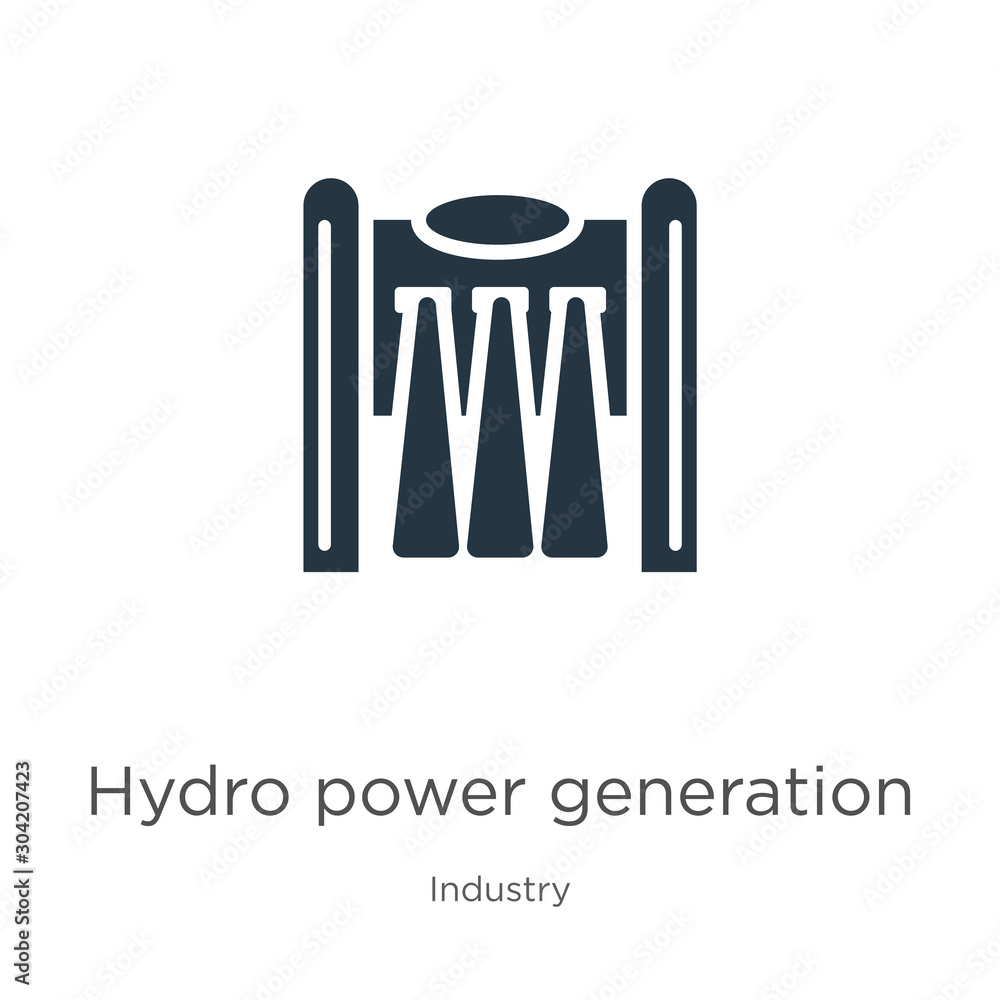 Poster hydro power generation icon vector. trendy flat hydro power generation icon from industry collection