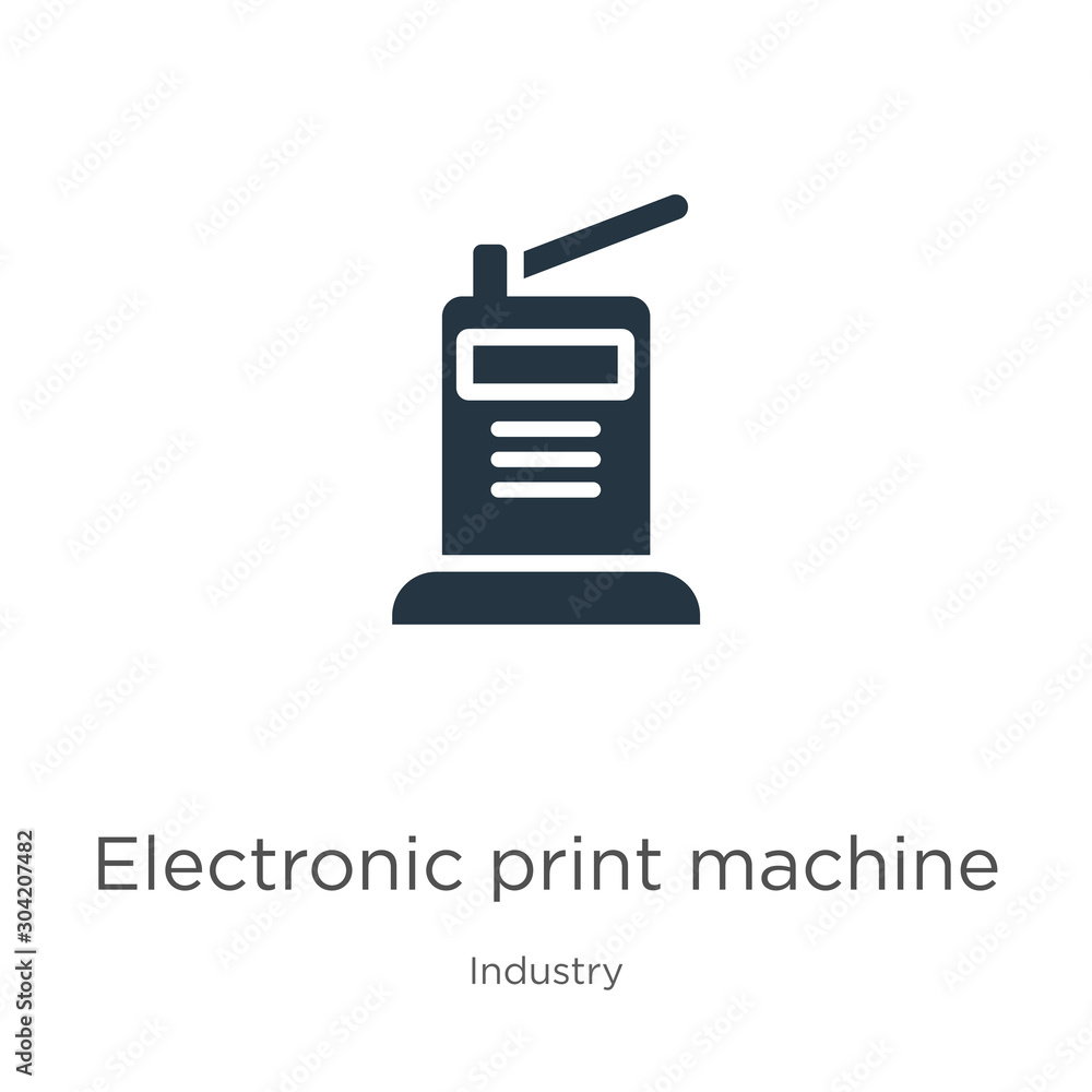 Poster electronic print machine icon vector. trendy flat electronic print machine icon from industry collec