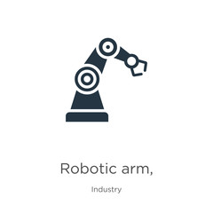 Robotic arm, icon vector. Trendy flat robotic arm, icon from industry collection isolated on white background. Vector illustration can be used for web and mobile graphic design, logo, eps10