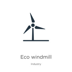 Eco windmill icon vector. Trendy flat eco windmill icon from industry collection isolated on white background. Vector illustration can be used for web and mobile graphic design, logo, eps10