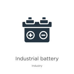 Industrial battery icon vector. Trendy flat industrial battery icon from industry collection isolated on white background. Vector illustration can be used for web and mobile graphic design, logo,