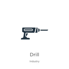 Drill icon vector. Trendy flat drill icon from industry collection isolated on white background. Vector illustration can be used for web and mobile graphic design, logo, eps10
