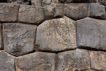 The stone walls of Sacsayhuaman. Cusco, Peru.