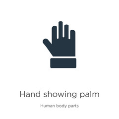 Fototapeta na wymiar Hand showing palm icon vector. Trendy flat hand showing palm icon from human body parts collection isolated on white background. Vector illustration can be used for web and mobile graphic design,