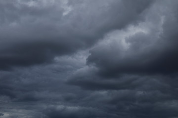 Dramatic sky with dark clouds, weather concept